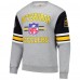 Pittsburgh Steelers Mitchell & Ness Heather Gray All Over 4.0 Vintage Logo Pullover Sweatshirt