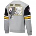 Pittsburgh Steelers Mitchell & Ness Heather Gray All Over 4.0 Vintage Logo Pullover Sweatshirt