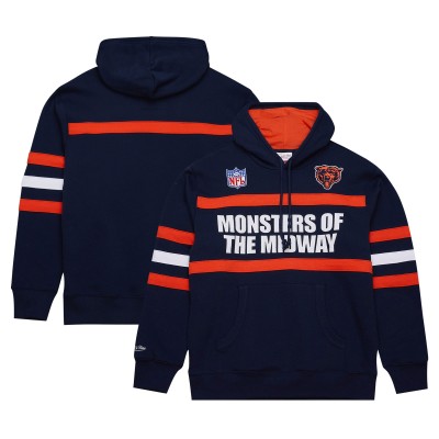 Толстовка Chicago Bears Navy Vintage Logo Head Coach Fleece