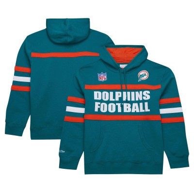 Толстовка Miami Dolphins Aqua Vintage Logo Head Coach Fleece