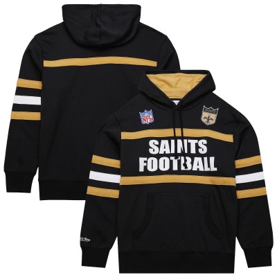 Толстовка New Orleans Saints Black Vintage Logo Head Coach Fleece