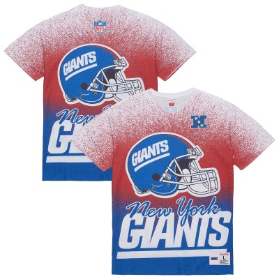 New York Giants Mitchell & Ness White Team Burst Vintage Logo T-Shirt