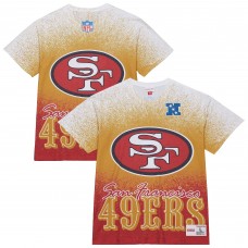 San Francisco 49ers Mitchell & Ness White Team Burst Vintage Logo T-Shirt