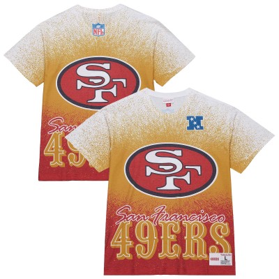 San Francisco 49ers Mitchell & Ness White Team Burst Vintage Logo T-Shirt