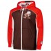 Cleveland Browns Mitchell & Ness Brown Big Shot Premium Full-Zip Windbreaker