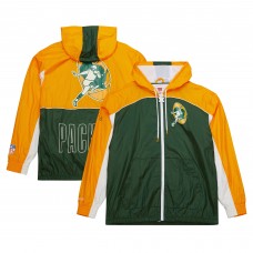 Green Bay Packers Mitchell & Ness Green/Gold Big Shot Premium Full-Zip Windbreaker