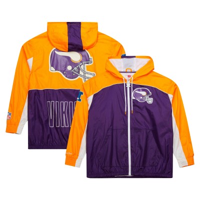 Minnesota Vikings Mitchell & Ness Big Shot Premium Full-Zip Windbreaker- White