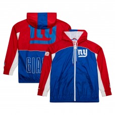New York Giants Mitchell & Ness Royal/Red Big Shot Premium Full-Zip Windbreaker