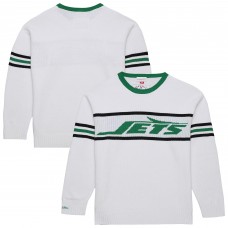 New York Jets Mitchell & Ness White Throwback 1984 Pullover Sweater New York Jets Mitchell & Ness White Throwback 1984 Pullover Sweater