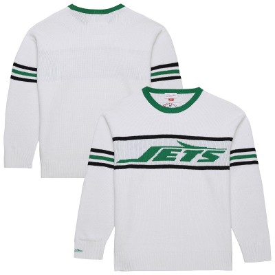 New York Jets Mitchell & Ness White Throwback 1984 Pullover Sweater