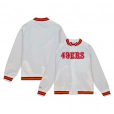 San Francisco 49ers Mitchell & Ness White Vintage Logo Satin Full-Snap Jacket San Francisco 49ers Mitchell & Ness White Vintage Logo Satin Full-Snap Jacket
