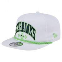 Seattle Seahawks New Era White Diamond Golfer Snapback Hat