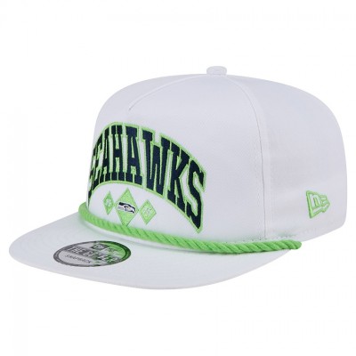 Seattle Seahawks New Era White Diamond Golfer Snapback Hat