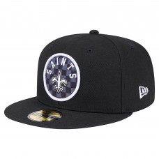 Бейсболка New Orleans Saints New Era Black Checkered 59FIFTY Fitted
