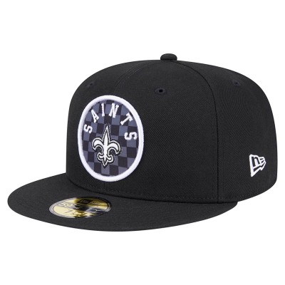 Бейсболка New Orleans Saints New Era Black Checkered 59FIFTY Fitted