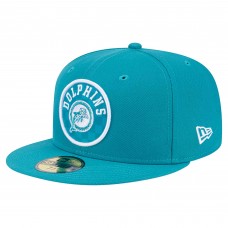 Бейсболка Miami Dolphins New Era Aqua Checkered 59FIFTY Fitted