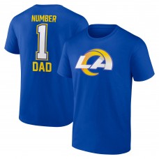 Los Angeles Rams Fathers Day #1 Dad T-Shirt - Royal Los Angeles Rams Fathers Day #1 Dad T-Shirt - Royal