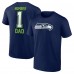 Футболка Seattle Seahawks Fathers Day #1 Dad - College Navy