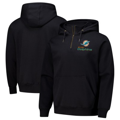 Unisex Miami Dolphins Dunbrooke Black Defender Quarter-Zip Hoodie