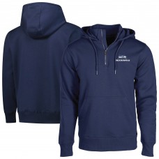Unisex Seattle Seahawks Dunbrooke College Navy Defender Quarter-Zip Hoodie