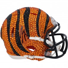 Joe Burrow Cincinnati Bengals Autographed Fanatics Authentic Swarovski Crystal Riddell Speed Mini Helmet - Art by Rock On Sports