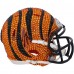 Joe Burrow Cincinnati Bengals Autographed Fanatics Authentic Swarovski Crystal Riddell Speed Mini Helmet - Art by Rock On Sports