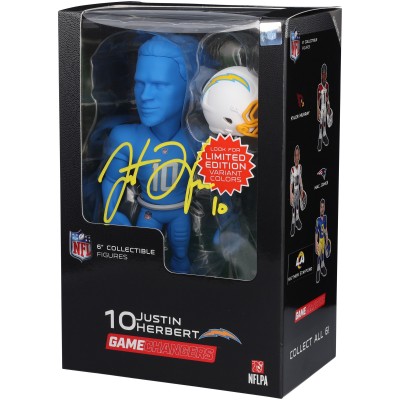 Justin Herbert Los Angeles Chargers Autographed Authentic GameChangers Series 3 Blue 6 Figurine