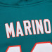 Толстовка Miami Dolphins Dan Marino Mitchell & Ness Aqua Retired Player Name & Number