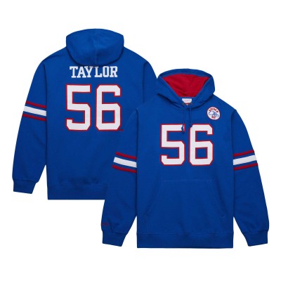 New York Giants Lawrence Taylor Mitchell & Ness Royal Retired Player Name & Number Pullover Hoodie