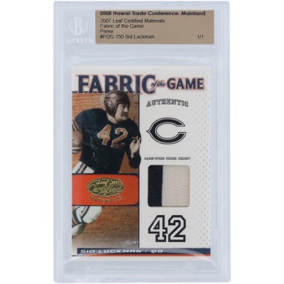 Sid Luckman Chicago Bears 2007 Leaf Certified Materials Dual-Color Game-Used Relic #FOG-150 #1/1 BGS Authenticated Card