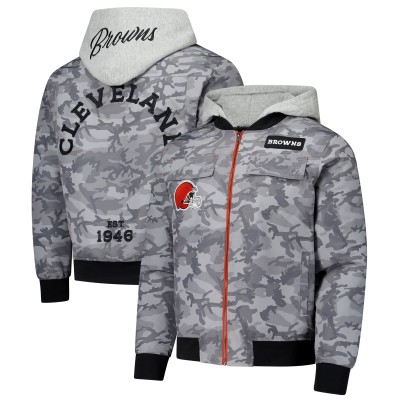 Куртка Unisex Cleveland Browns The Wild Collective Gray Camo Bomber