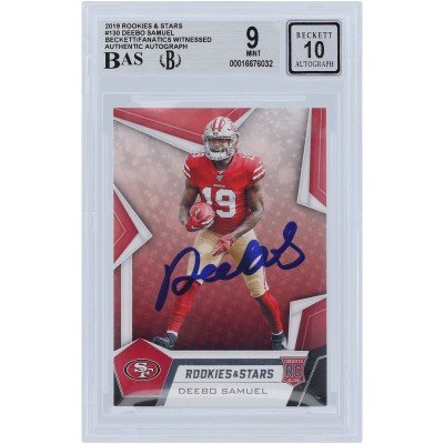 Deebo Samuel Sr San Francisco 49ers Autographed 2019 Panini Rookies & Stars #130 Beckett Fanatics Witnessed Authenticated 9/10 Rookie Card