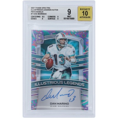 Dan Marino Miami Dolphins Autographed 2021 Panini Spectra Psychedelic #ILS-DM #1/2 BGS Authenticated 9/10 Card - 9.5,9,9,9 Subgrades