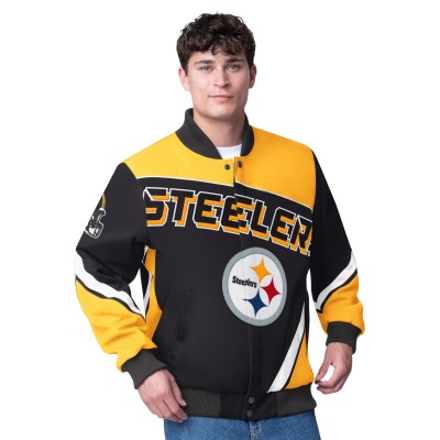 Куртка на кнопках Pittsburgh Steelers G-III Extreme Maximum Racing- Black
