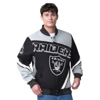 Las Vegas Raiders G-III Extreme Black Maximum Racing Full-Snap Jacket
