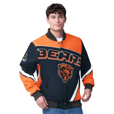 Куртка на кнопках Chicago Bears G-III Extreme Navy Maximum Racing