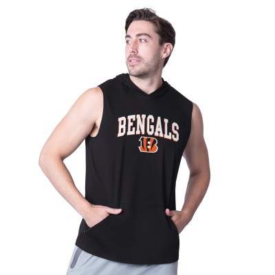 Cincinnati Bengals MSX by Michael Strahan Black Action Sleeveless Pullover Hoodie