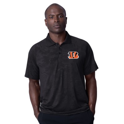 Cincinnati Bengals MSX by Michael Strahan Black Baseline Raglan Polo