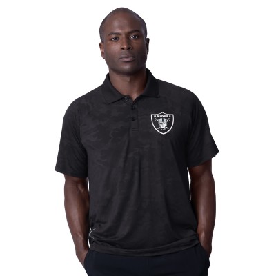 Las Vegas Raiders MSX by Michael Strahan Black Baseline Raglan Polo