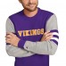 Свитшот Minnesota Vikings Tommy Hilfiger Acrylic Crewneck - Purple/Heather Gray