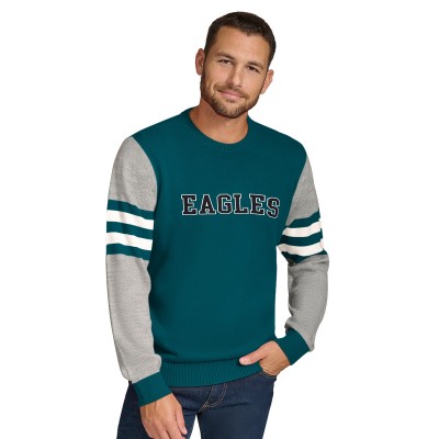 Свитшот Philadelphia Eagles Tommy Hilfiger Acrylic Crewneck - Midnight Green/Heather Gray