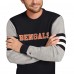 Cincinnati Bengals Tommy Hilfiger Black/Heather Gray Acrylic Crewneck Pullover Sweater