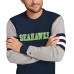 Seattle Seahawks Tommy Hilfiger College Navy/Heather Gray Acrylic Crewneck Pullover Sweater