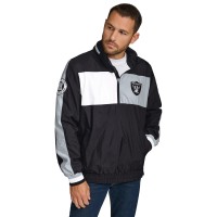 Las Vegas Raiders Tommy Hilfiger Black Gael Lightweight Half-Zip Hoodie Jacket