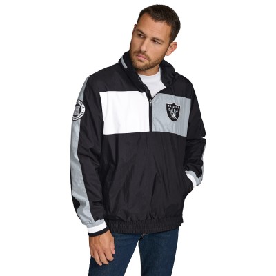 Las Vegas Raiders Tommy Hilfiger Black Gael Lightweight Half-Zip Hoodie Jacket