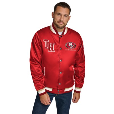 San Francisco 49ers Tommy Hilfiger Scarlet Dante Full-Snap Satin Jacket