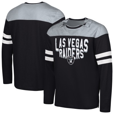 Las Vegas Raiders G-III Sports by Carl Banks Black/Silver Adaptive Hail Mary Long Sleeve T-Shirt