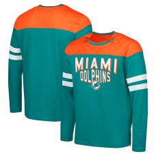 Miami Dolphins G-III Sports by Carl Banks Aqua/Orange Adaptive Hail Mary Long Sleeve T-Shirt