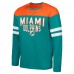 Miami Dolphins G-III Sports by Carl Banks Aqua/Orange Adaptive Hail Mary Long Sleeve T-Shirt