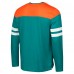 Miami Dolphins G-III Sports by Carl Banks Aqua/Orange Adaptive Hail Mary Long Sleeve T-Shirt